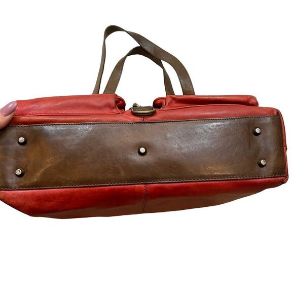 Valentina Brand Red And Brown Leather‎ Shoulder Bag - Picture 6 of 15